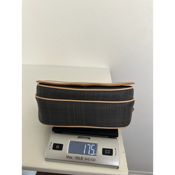 Louvier Flap Crossbody Bag Leather Gray Brown Vintage Mixed Media Adjustable - Picture 13 of 13